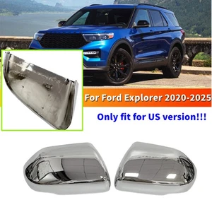 ABS Chrome Clip-on Side Mirror Cover Cap For Ford Explorer 2020-2025 US Version - Foto 1 di 8