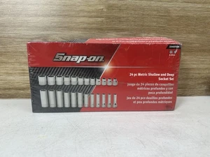 Snap-on 224SFFSM 3/8" Drive Chrome 6Pt Metric 24 Piece Shallow Deep Socket Set - Picture 1 of 6