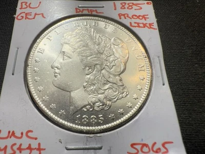 1885 O BU MORGAN SILVER DOLLAR UNC MS+++ DMPL U.S. MINT RARE COIN 5065 - Image 1 of 2