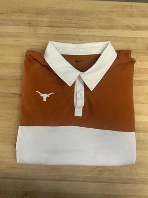 Camisa polo de rugby Nike Campus Collection Texas Longhorns laranja queimada masculina grande - Imagem 1 de 4