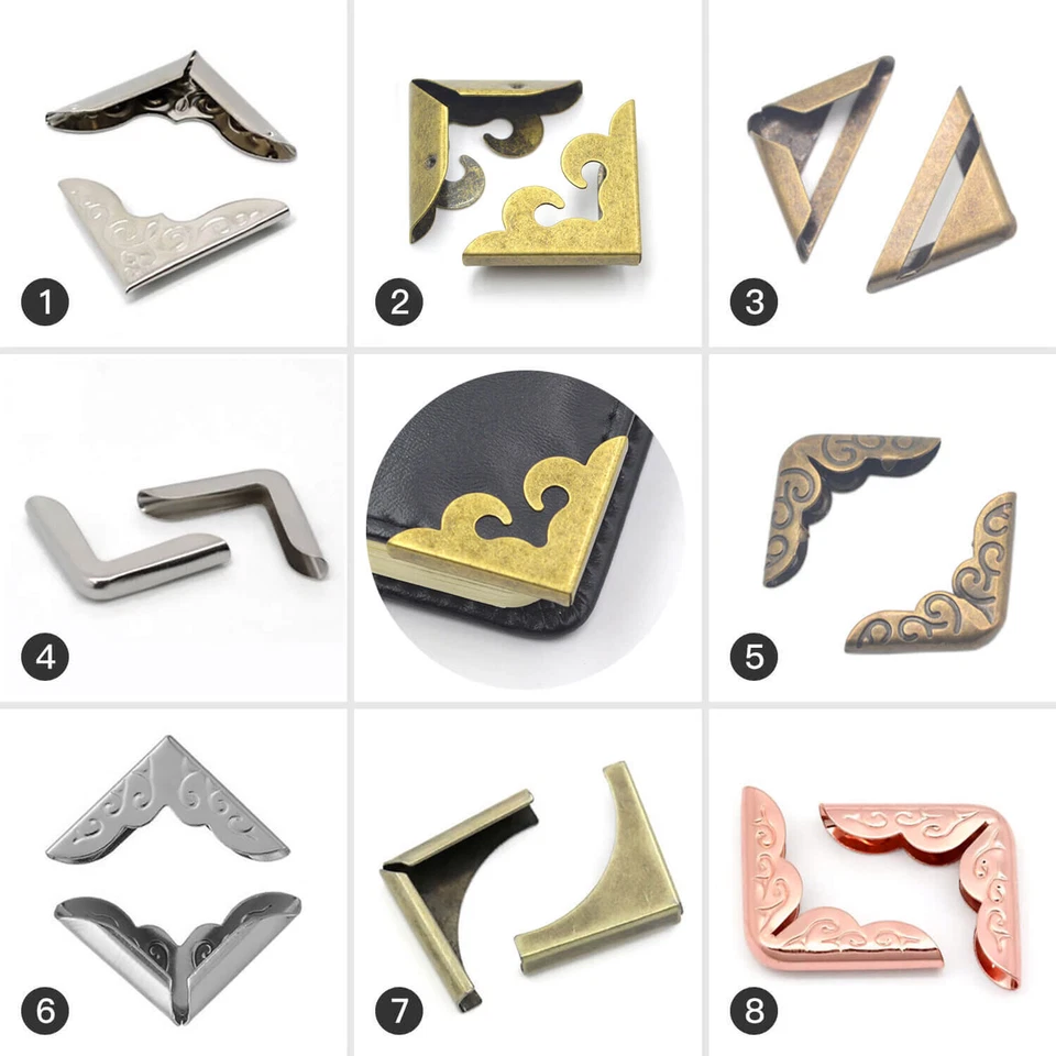 30 piezas Esquinas de libros Álbumes de recortes Menú Protectores de esquina decorativos Foto 1 de 1