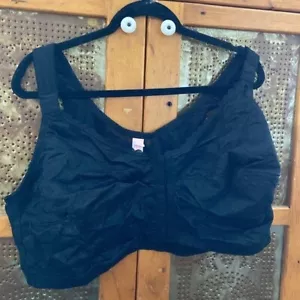 Front Close Wireless Posture Bra Comfort Choice Woman Within lace black Size 54G - Picture 1 of 4
