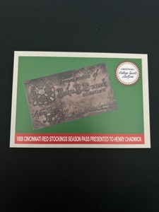 2018 Heritage Auctions Advertisement Cards 1889 Henry Chadwick Red Stockings