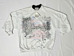 Felpa donna vintage edizione separata 18W/38 Foresta di neve - MADE IN USA - NUOVA! - Foto 1 di 9