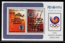 Penrhyn  #368 Olympic Gold Medalists Overprinted Souvenir Sheet. 1988 M.H.N.