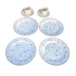 Vintage Epoch Korea Strawberry Time feine Speiseteller Tassen und Untertassen - Bild 1 von 9