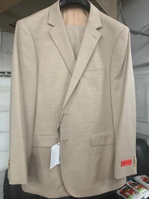 Nuevo Traje 40S Para Hombre DELGADO Beige 100% Lana Super 150 Hecho en Italia Minorista $1295 Foto 1 de 4