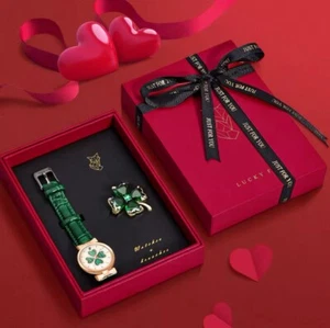 Lucky Fox Women’s 2pc Gift Box Set Simple And Elegant Brooch &Quartz Wristwatch - Picture 1 of 3