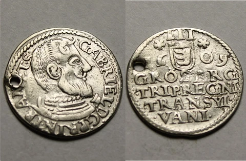 Rare 1609AD TRANSYLVANIA Principality HUNGARY Gabriel Bathori Silver Grosch Coin Cover