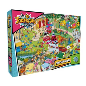 Gibsons Jokesaws Campsite Capers 1000 Piece Jigsaw Puzzle Comedy Adult Gift - Picture 1 of 10