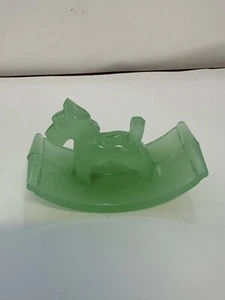 1930er Houze Jadite Tintenlöscher Stempel Roller Schaukeln Scotty Hund Scottish Terrier - Bild 1 von 5