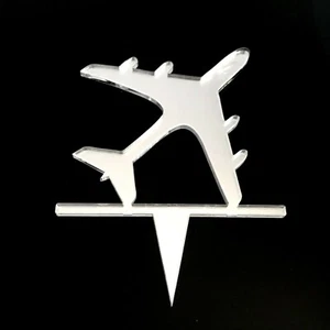Aeroplane Shaped Cake & Cupcake Toppers, Many Colours & Sizes, Plain or Engraved - Picture 1 of 4