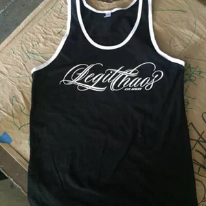 Legit Chaos Boss Tank Top Black with White Trim Sizes S, M, L - Free Shipping - Picture 1 of 3