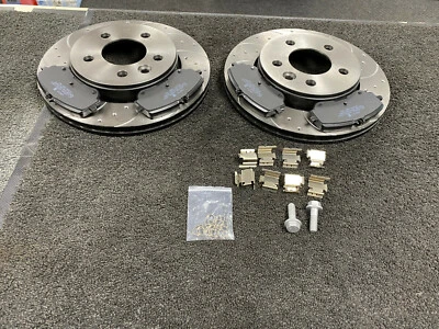 FOR VOLKSWAGEN AMAROK 3.0TDi V6 CROSS DRILLED GROOVED BRAKE DISC PAD REAR - Image 1 of 2