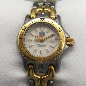Tag Heuer Watch Women 23mm S95.808 Silver Gold Tone 200M Date New Battery 5.5" - Picture 1 of 13