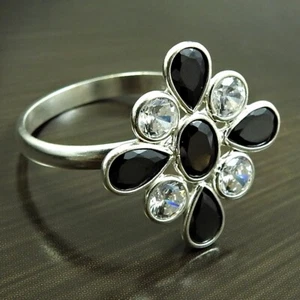 Gift For Woman Natural Cubic Zirconia Cocktail Boho Ring Size S 925 Silver H16 - Foto 1 di 6