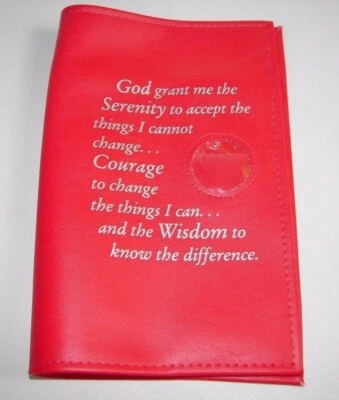 Narcotics Anonymous NA Basic Recovery Red Text Book Cover 5th Holder Medallion  - Image 1 of 4