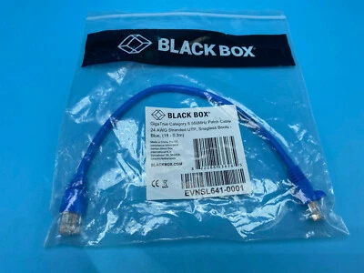 BLACK BOX EVNSL641-0001 CAT6 550MHZ STR UTP PVC SNG BL  1FT-0.3M LOT OF 7 - Image 1 of 3