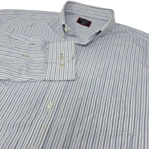 UNTUCKit Button Down Shirt XL Men's White Blue Gray Striped Long Sleeve - Picture 1 of 6