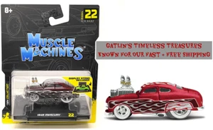 Muscle Machines 1949 Mercury Custom with Silver Flames 1:64 Diecast Red - Picture 1 of 5