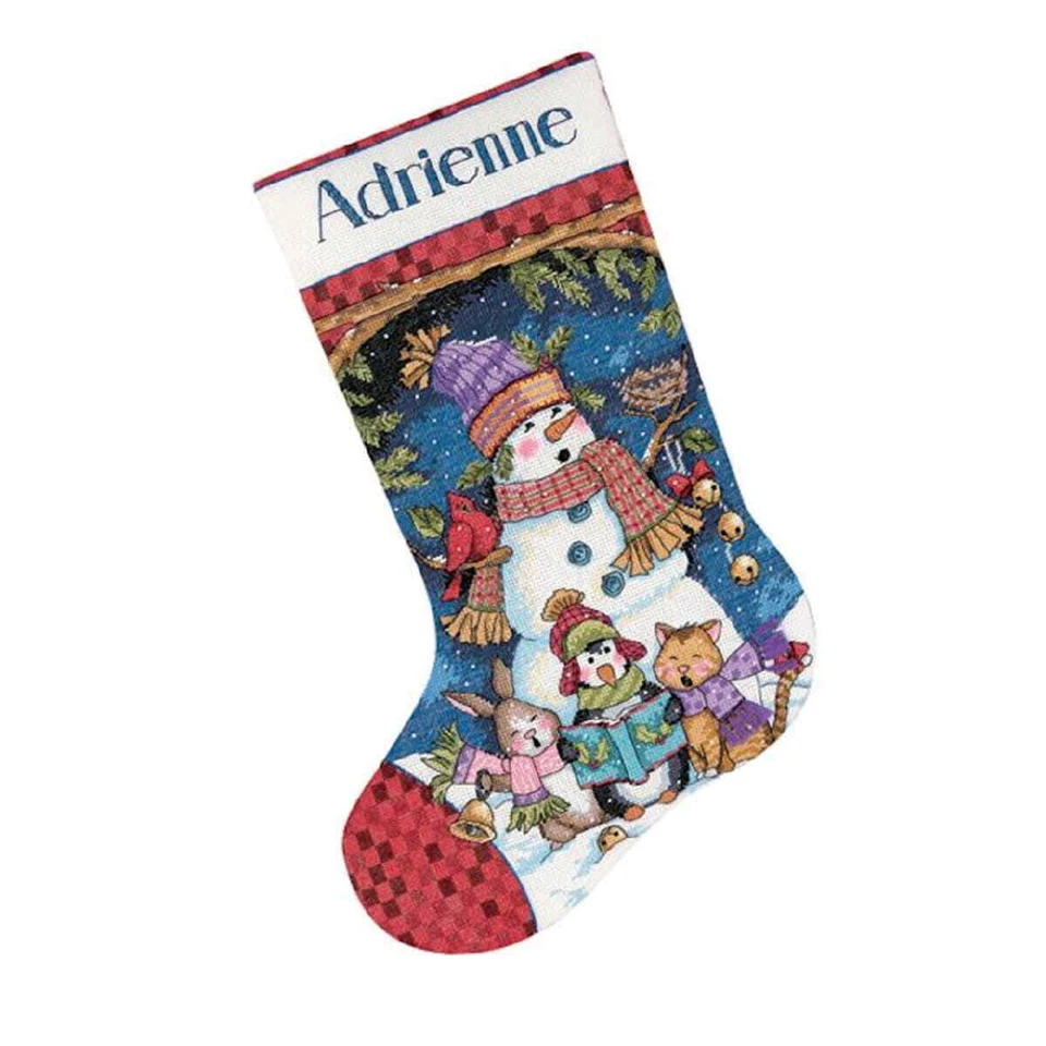 Dimensions Kreuzstich Stickpackung "Weihnachtsstrumpf Süßer Weihnachtssänger", Z - Bild 1 von 3