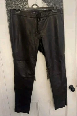 Twiggy Real Leather Trousers Black size 16 - Image 1 of 2