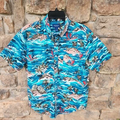 Arizona Jean Co Mens M Tropical Print Short Sleeve Shirt - Image 1 of 4