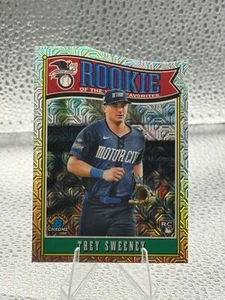 Trey Sweeney 2025 Bowman Chrome Mega Box Mojo Refractor Rookie of the Year Tiger - Bild 1 von 2