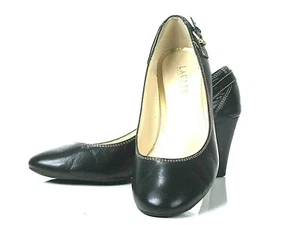 Ralph Lauren Salma Damen schwarz Leder runde Spitze 3" Absatz Größe 10 B - Bild 1 von 9