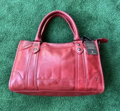 Frye Melissa Red Leather Satchel Shoulder Handbag Purse Genuine Leather New - Image 1 of 4