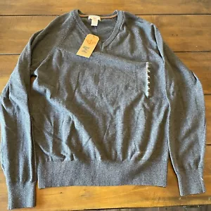 New Dockers Sweater Pullover Men S Small Gray Knit Cotton V-Neck Long Sleeve - Picture 1 of 7