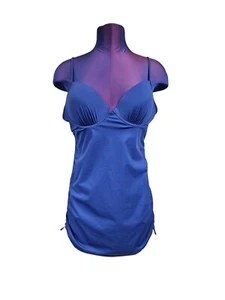 Spanx Love your Assets Navy Slimming Push Up Swim Dress Size Large Women's R36 - Picture 1 of 9