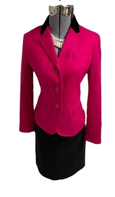 NEW Talbots Skirt Suit Size 4P Petite Two Piece Set Wool Velvet Lapel Pockets - Image 1 of 4