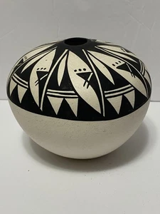 Acoma NM Pueblo New Mexico Samen Topf Indianer Indianer Keramik signiert - Bild 1 von 23