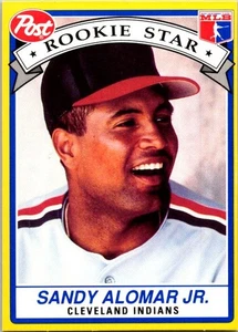 1991 Post Cereal #6 Sandy Alomar Jr. Cleveland Indians Baseball Card - Picture 1 of 2