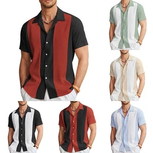 Comfy Men Shirt Tops Button Down Casual Daily Hawaiian Holiday Loose Regular - Picture 1 of 16