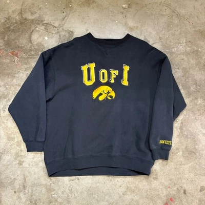 Sudadera De Colección Iowa Hawkeyes Cuello Redondo Universidad de Iowa Para Hombres Grande Foto 1 de 4