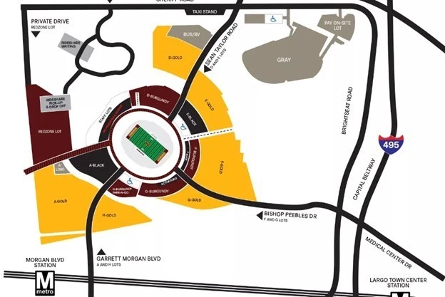 Philadelphia Eagles @ Washington Commanders 12/20 Burgundy-G Parking Pass - Image 1 of 1