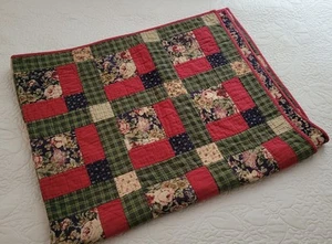 Vintage Floral Lap Quilt Patchwork 48 X 58" - Picture 1 of 3