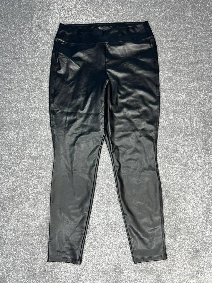 Gap Ponte 紧身裤女式大号黑色素食皮革弹力高腰瑜伽新品 — 第 1/4 张图片