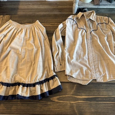 CONJUNTO DE CAMISA Y FALDA A PRESIÓN Rockmount Ranch Wear Western Pearl de colección para mujer 34 Foto 1 de 4