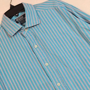 Vintage Polo Ralph Lauren Hemd Herren große Knopfleiste Langarm blau gestreift - Bild 1 von 11