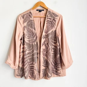 French Connection Blazer Nude Beige Rosa Perlen Vorne Offen 10 - Bild 1 von 8