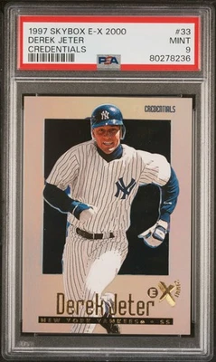 1997 Skybox E-X 2000 Credentials #33 Derek Jeter /299 Yankees PSA 9 - Image 1 of 2