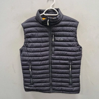 Rab Microlight Down Zip Puffer Steel Grey Vest Gilet Pertex Nikwax Size Medium - Image 1 of 4