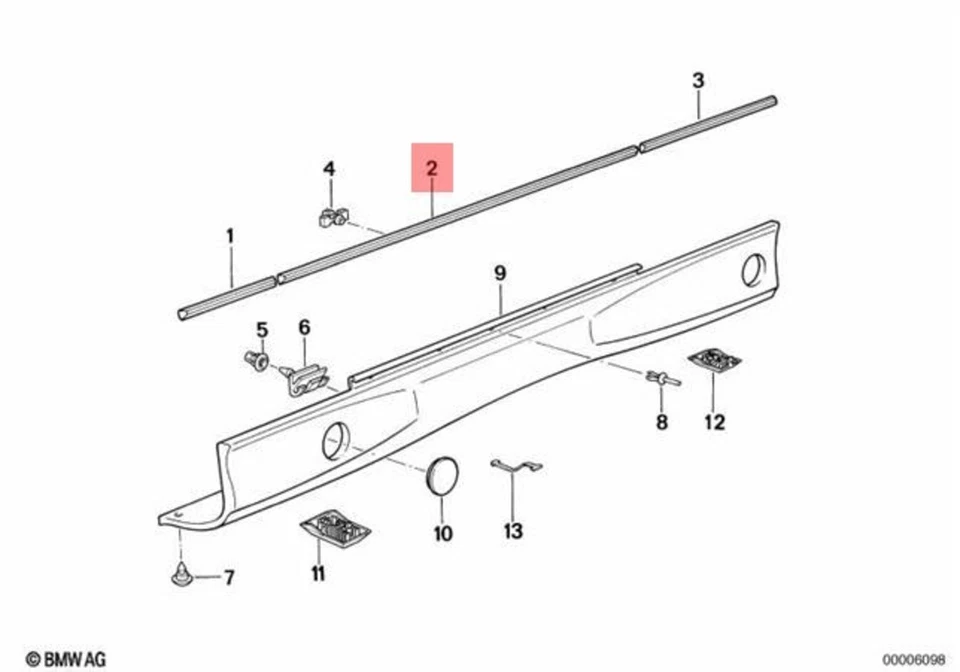 Puerta Delantera Derecha Moldura Original BMW E31 840Ci 840i 850Ci 850CSi 51131970238 Foto 1 de 1