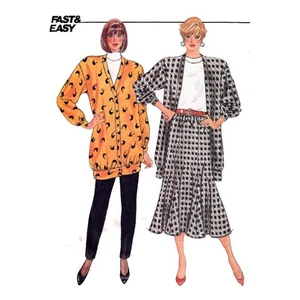 B34 to B38 Easy Jacket, Skirt & Tapered Pants Sewing Pattern, Butterick 4218 80s - Picture 1 of 3