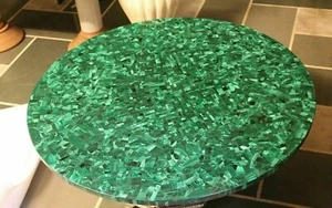 12" Marmor Tischplatte Kaffee Mitte Intarsien grün Malachit Wohnkultur Antik - Bild 1 von 9