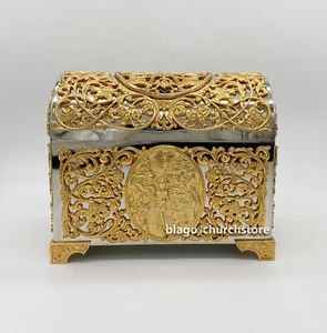 Juego Ortodoxo o Caja Bautismo Níquel Oro Cristiano 5.70" - Imagen 1 de 10