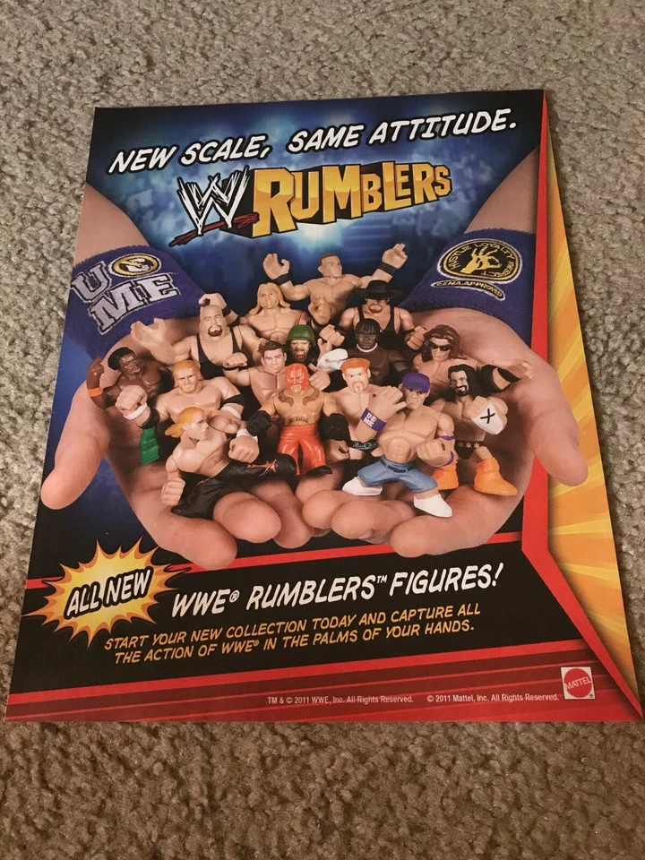 Anuncio impreso de figura WWE RUMBLERS 2011 Undertaker Miz John Cena Sheamus Randy Orton Foto 1 de 1